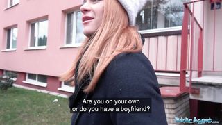 Русая россиянка берет с пикапера бабки за минет и секс в котельной