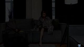 Милая русская девчонка Дина Легион вручную тушит пожар между ножек