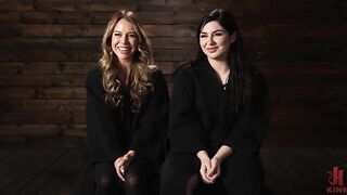 Госпожа лесби Кейра Крофт страпонит в очко покорную рабыню Саммер Виксен