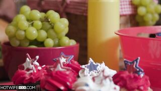 Горячая сексвайф Лекси Стоун трахается на пикнике с черным хахалем