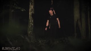 Ночные БДСМ пытки в лесу для связанной рабыни Alexa Flexy
