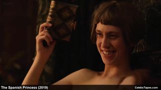 Красивые сцены с обнаженной Шарлотта Хоуп и секса с ней в сериале «Испанская принцесса»