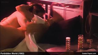Доун Данлэп и Джун Чедвик в эротических сценах из фильма «Запретный мир»